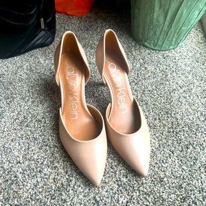 New with tags! Nude Calvin Klein stiletto heels. Size 6.5.